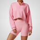 THE SOLINA CROPPED HALF-ZIP SWEATER