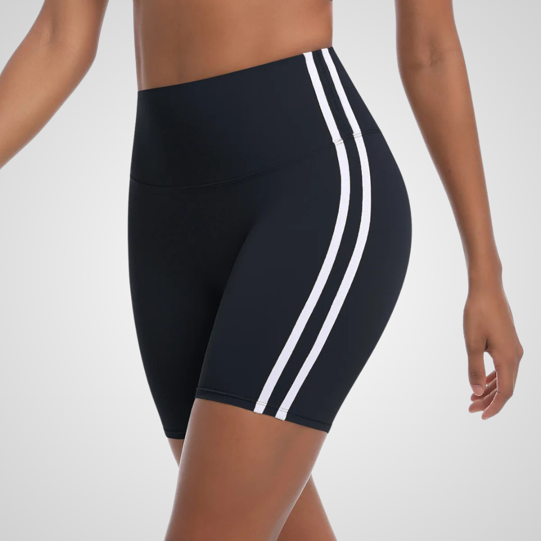 NOLANA HIGH-WAISTED PINSTRIPE SHORTS