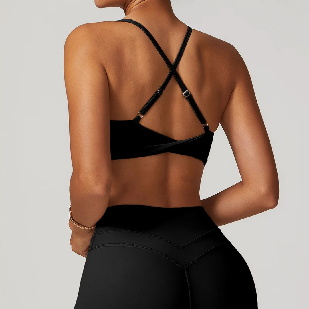 EMMELINE TWIST-BACK SPORTS BRA