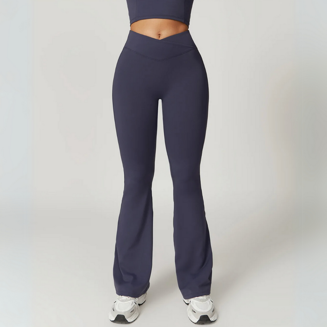 THE TARIJA FLARED V-WAISTED LEGGINGS-Leggings-Gym Giants