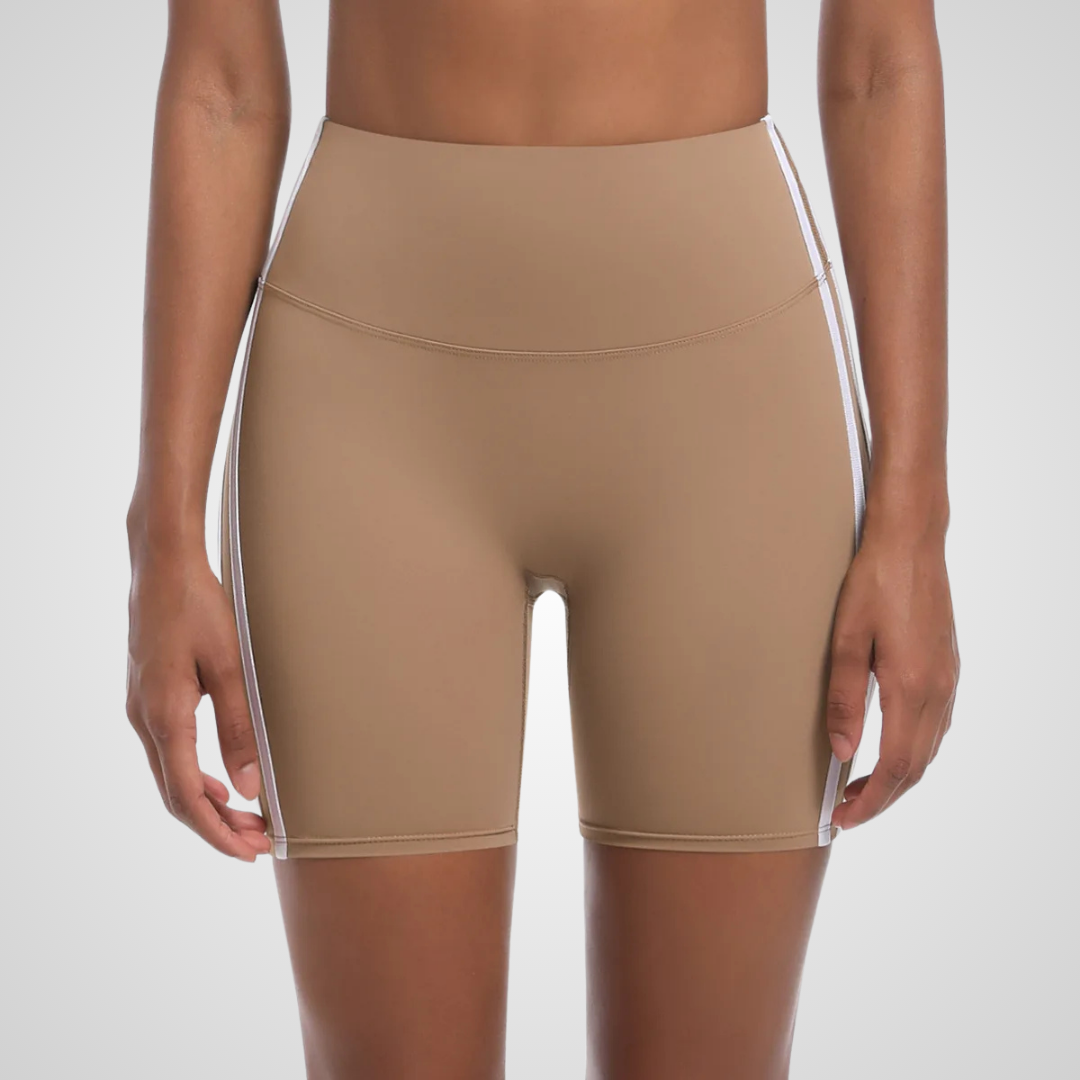 NOLANA HIGH-WAISTED PINSTRIPE SHORTS