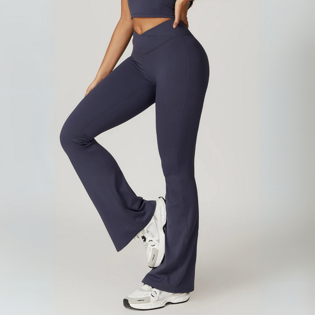 THE TARIJA FLARED V-WAISTED LEGGINGS-Leggings-Gym Giants