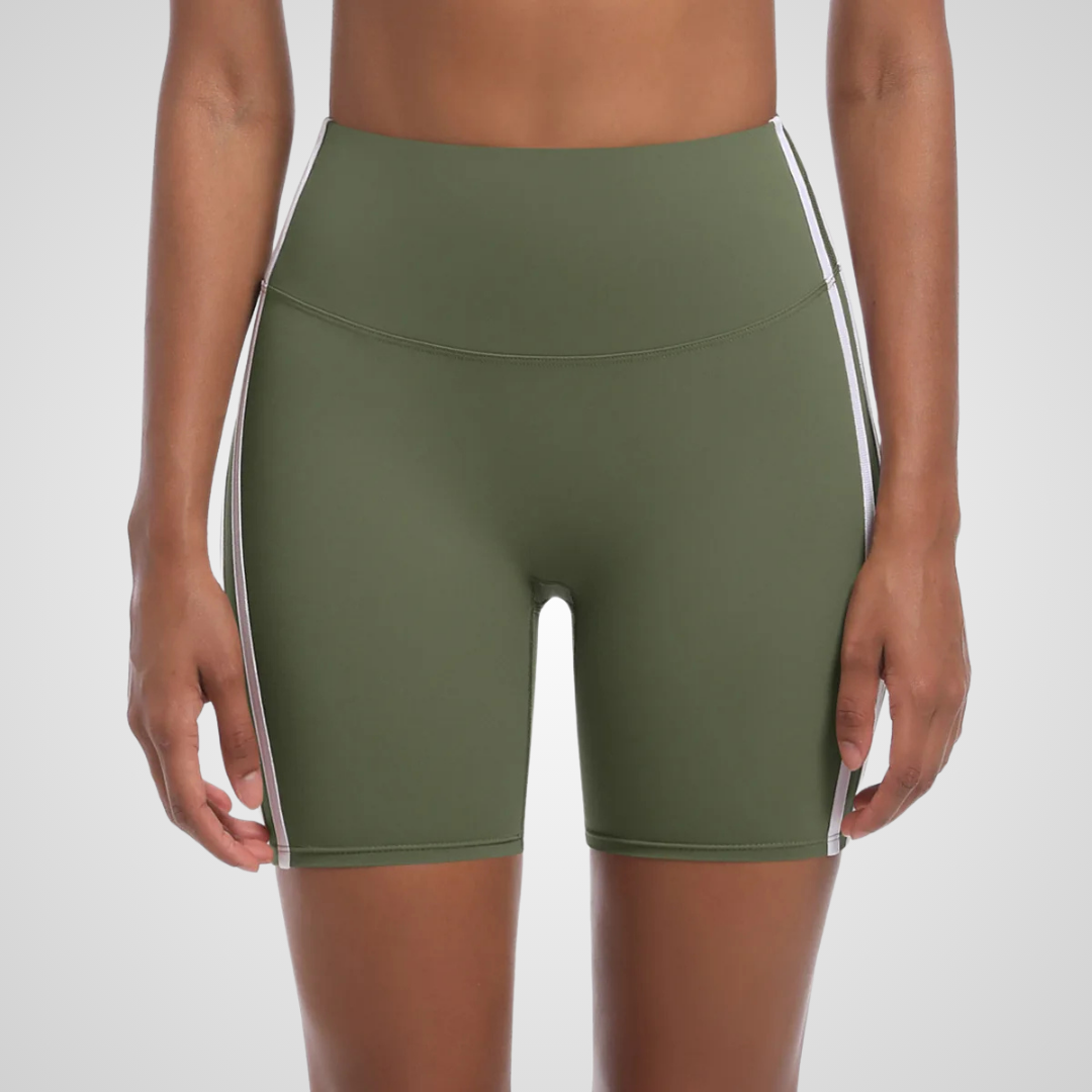 NOLANA HIGH-WAISTED PINSTRIPE SHORTS