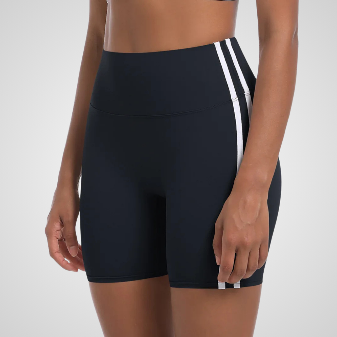 NOLANA HIGH-WAISTED PINSTRIPE SHORTS