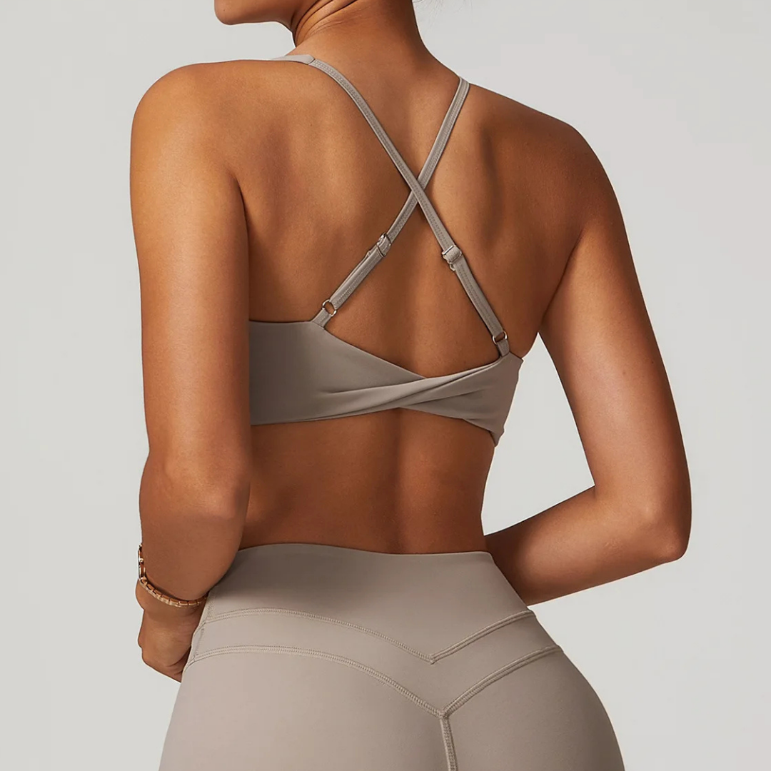 EMMELINE TWIST-BACK SPORTS BRA