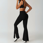 RHODESIA TWIST FRONT SPORTS BRA & FLARED LEGGINGS SET