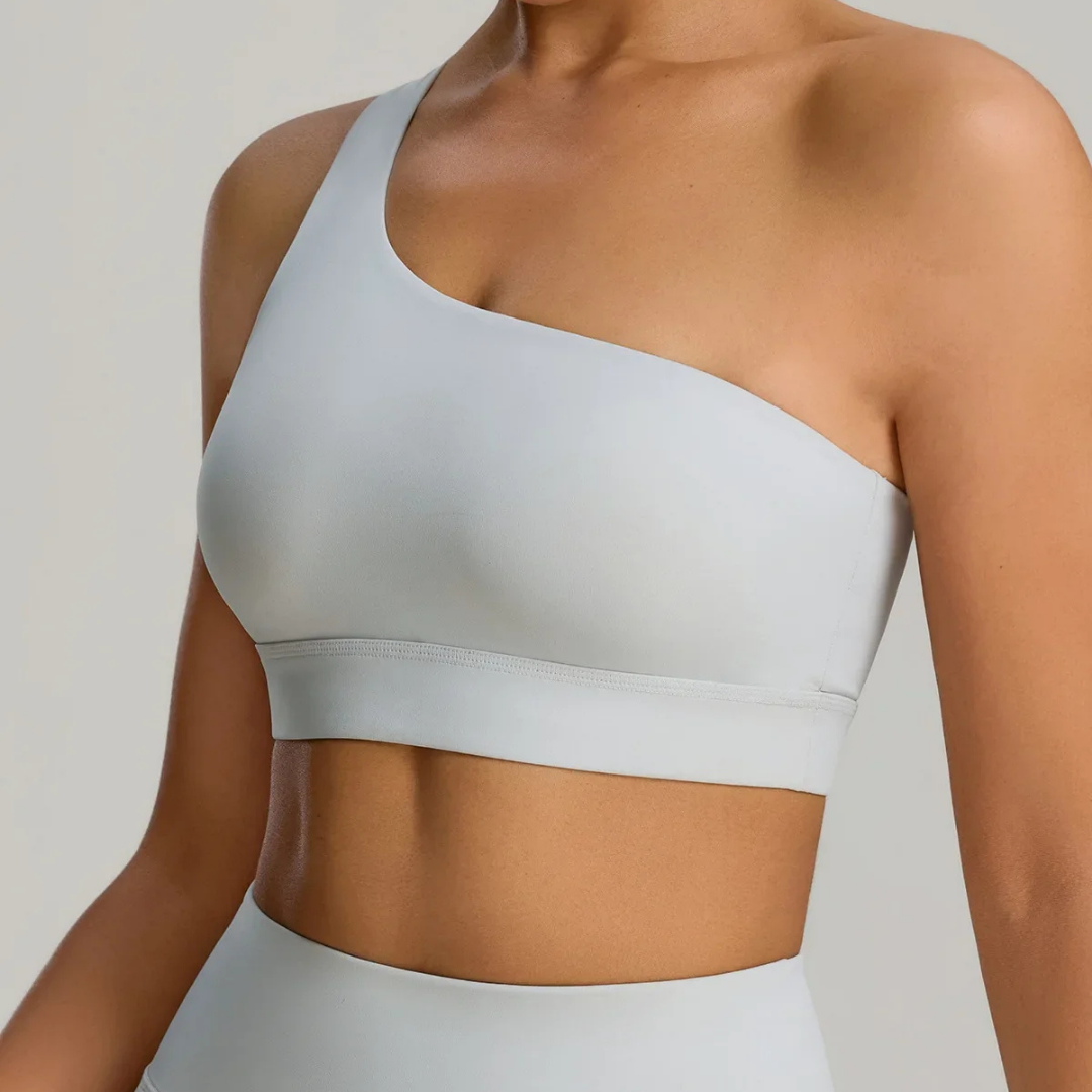 THE MURMUR ONE-SHOULDER SPORTS BRA