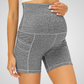 LAURIA HIGH-WAISTED MATERNITY SHORTS-Shorts-Gym Giants