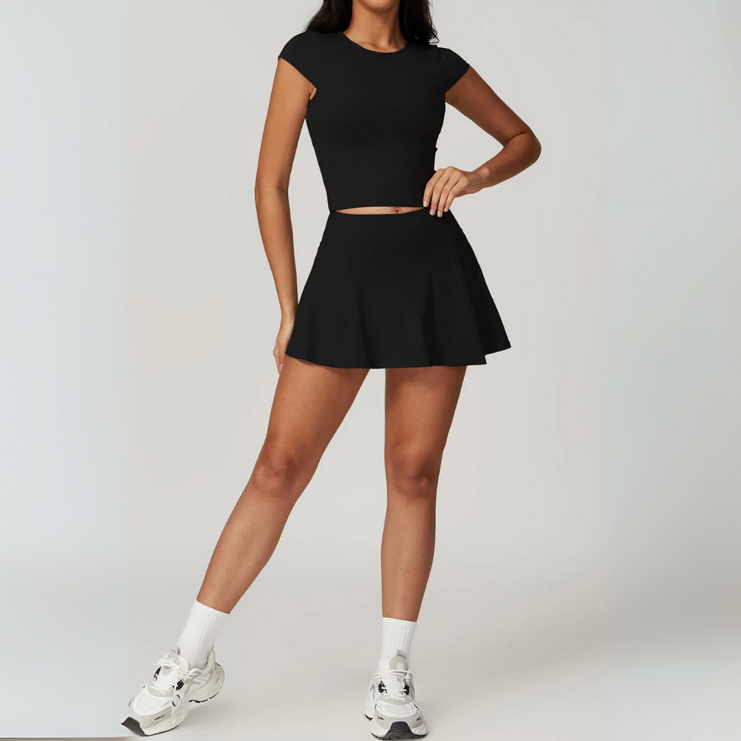 VIVIENNE CROPPED TEE AND SKIRT SET