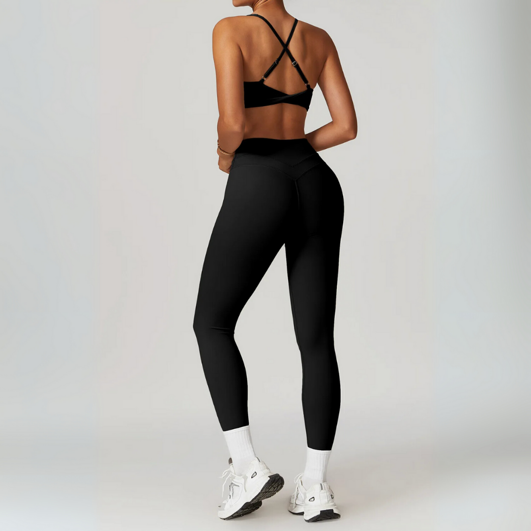 EMMELINE LEGGINGS AND TWIST BACK SPORTS BRA SET