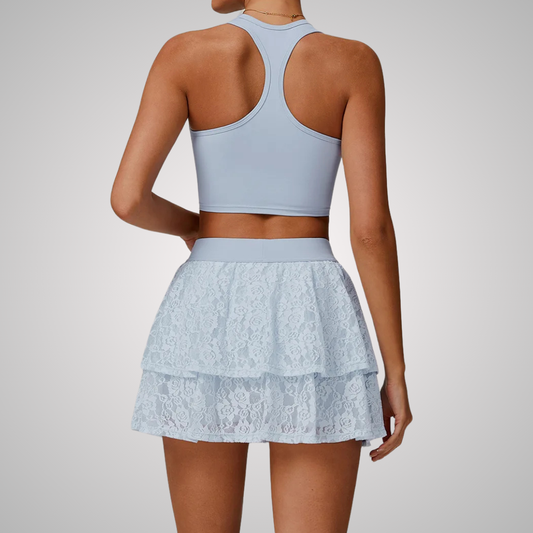 CALANTHA HIGH WAISTED LACE SKIRT