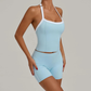 CLOVER HALTERNECK SINGLET & SEAMLESS SHORTS SET