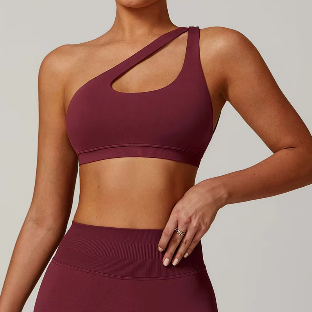 THE EVESSA ONE SHOULDER SPORTS BRA-Sports Bras-Gym Giants
