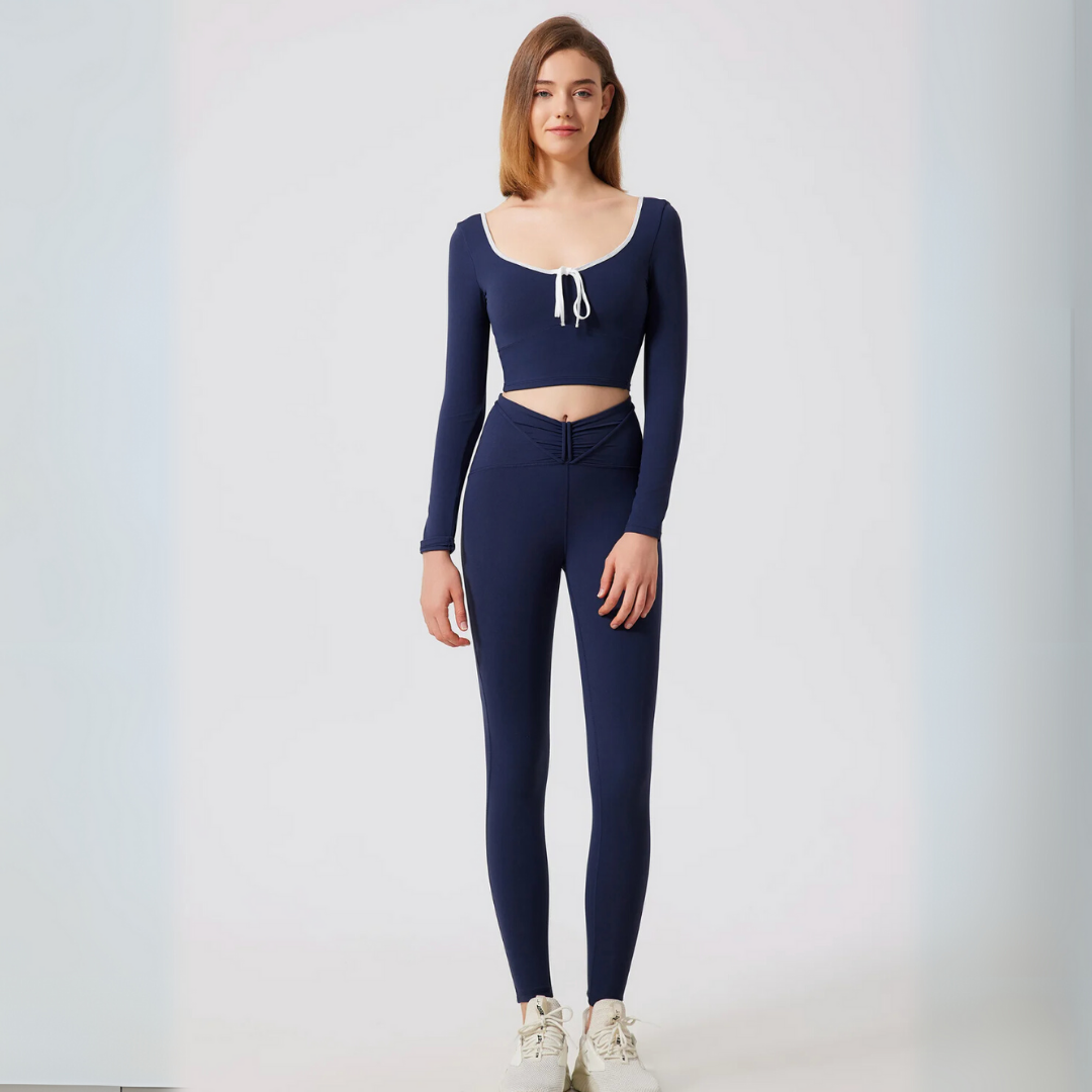 LYSARA LONG SLEEVE TOP AND HIGH-WAIST LEGGINGS SET