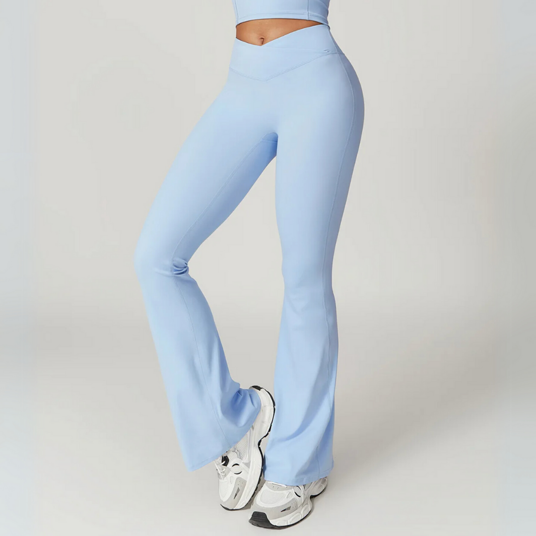 THE TARIJA FLARED V-WAISTED LEGGINGS-Leggings-Gym Giants