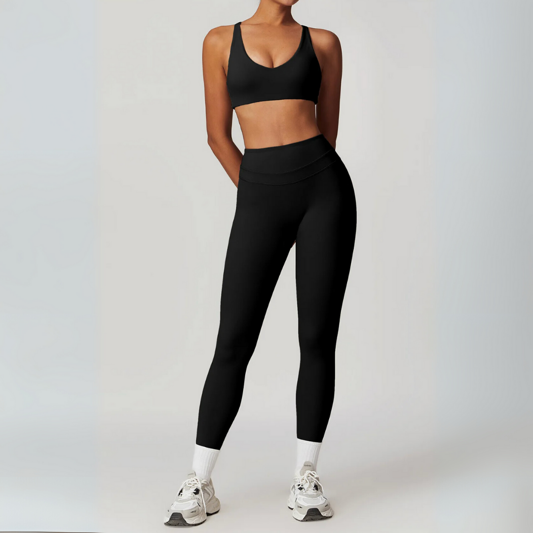 EMMELINE LEGGINGS AND TWIST BACK SPORTS BRA SET