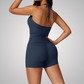 THE ARBOR HALTER SINGLET & SEAMLESS SHORTS SET