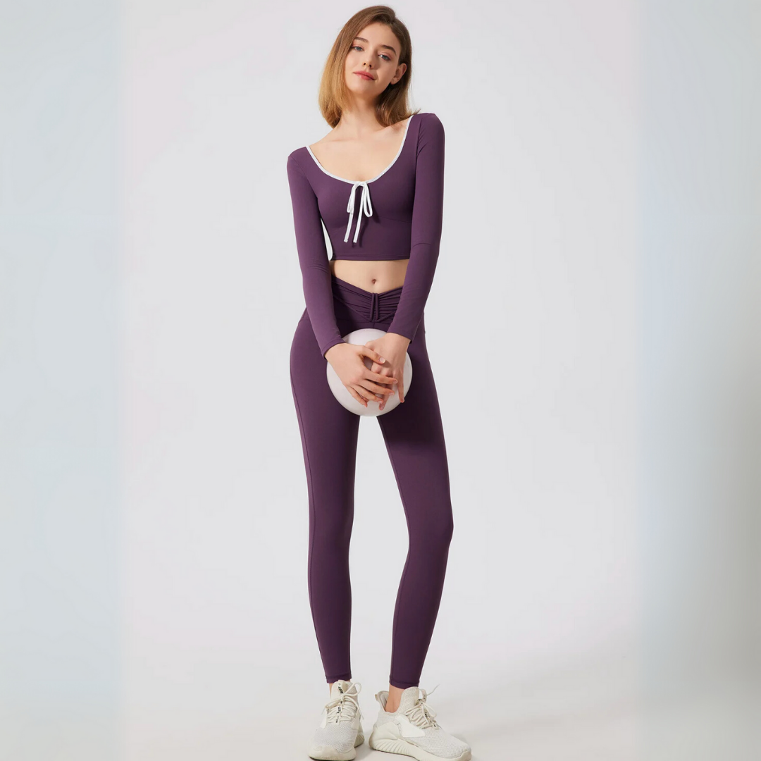LYSARA LONG SLEEVE TOP AND HIGH-WAIST LEGGINGS SET