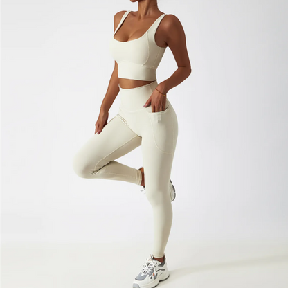 THE TROY LEGGINGS & SPORTS BRA SET-Workout Sets-Gym Giants