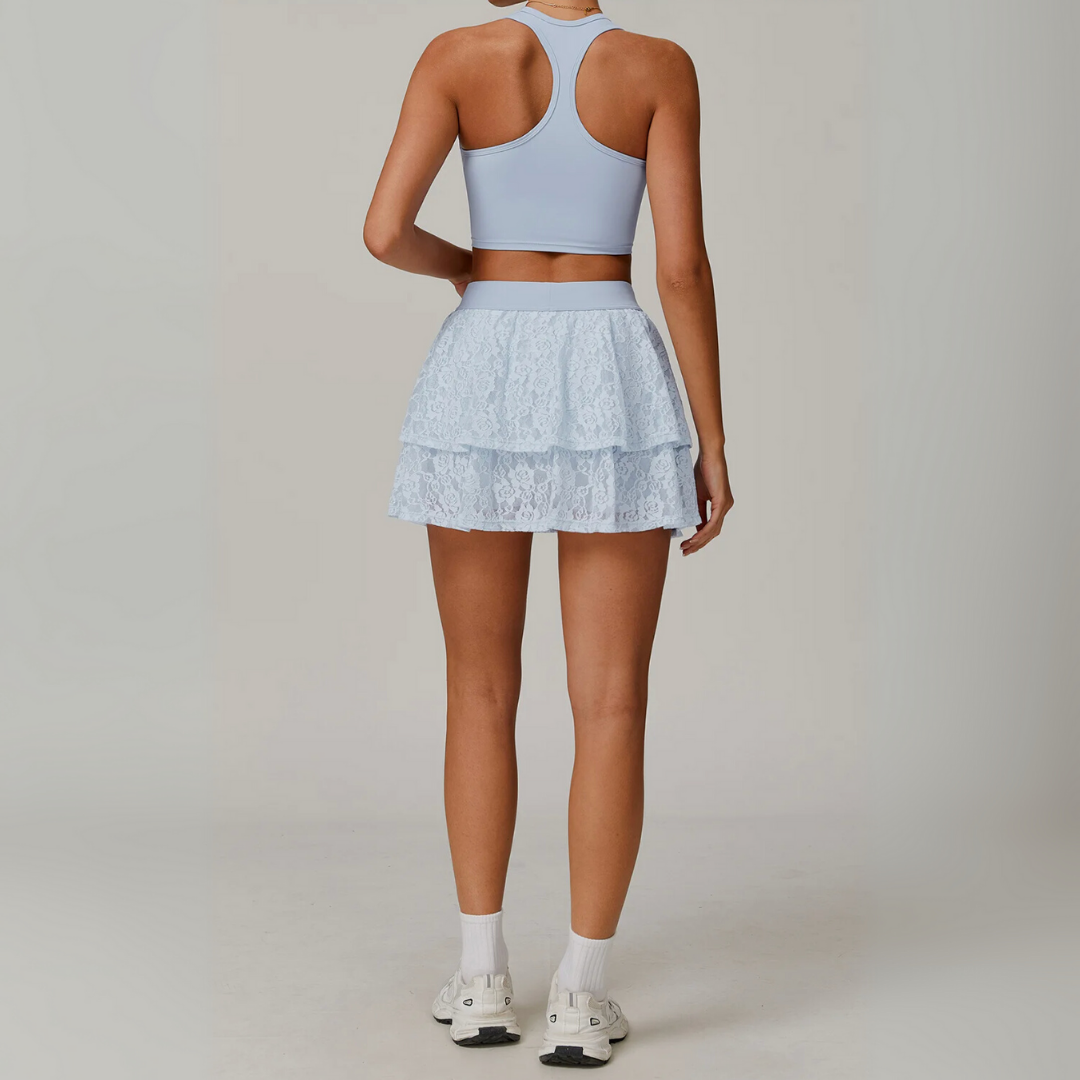 CALANTHA HIGH WAISTED LACE SKIRT