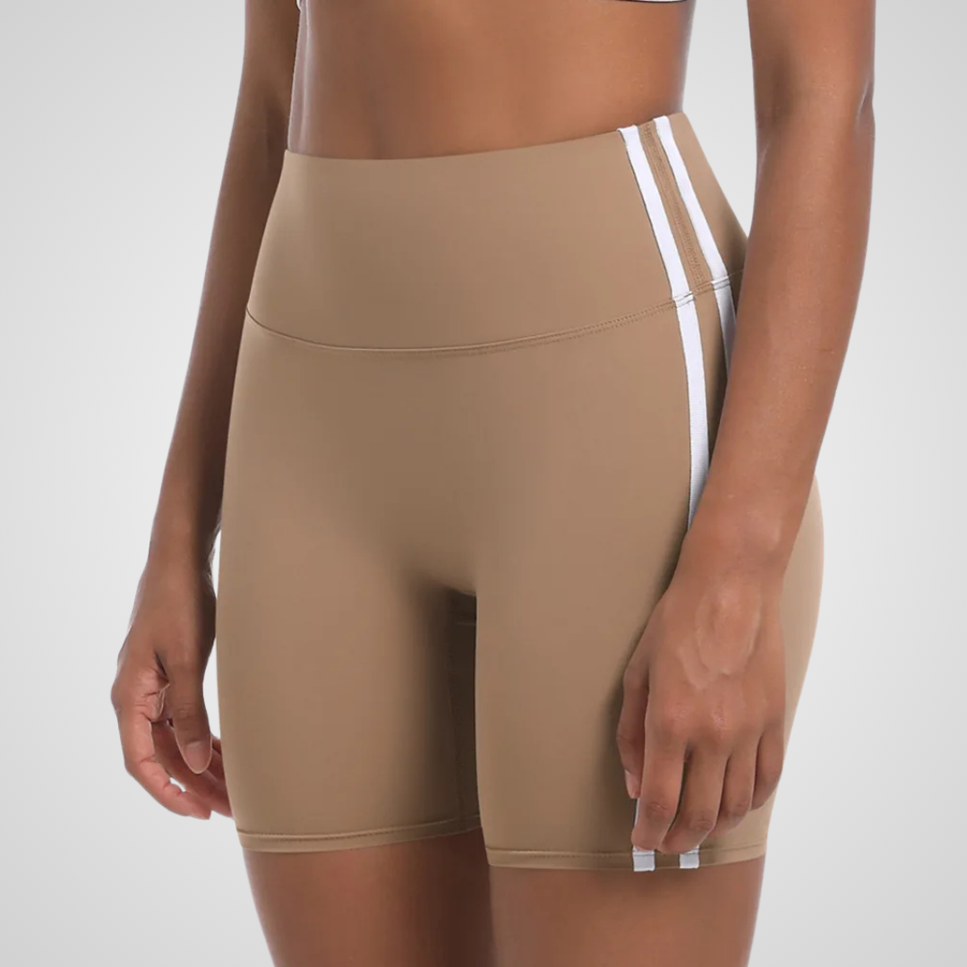 NOLANA HIGH-WAISTED PINSTRIPE SHORTS