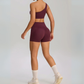 THE MURMUR ONE-SHOULDER SPORTS BRA AND SHORTS SET