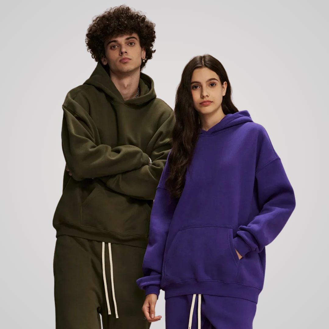 VEIL FLEECE-LINED UNISEX COTTON HOODIE