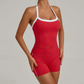 CLOVER HALTERNECK SINGLET & SEAMLESS SHORTS SET