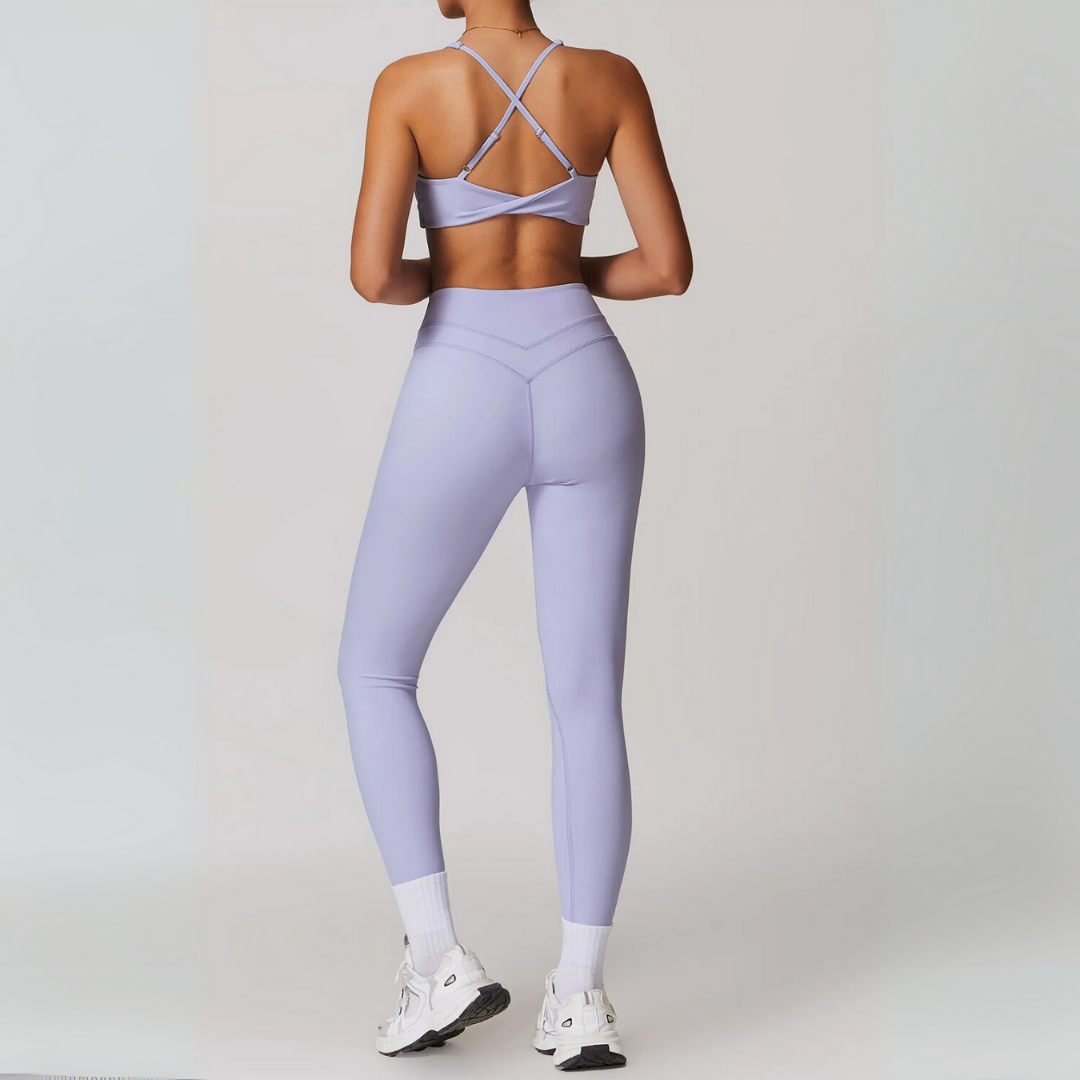 EMMELINE LEGGINGS AND TWIST BACK SPORTS BRA SET
