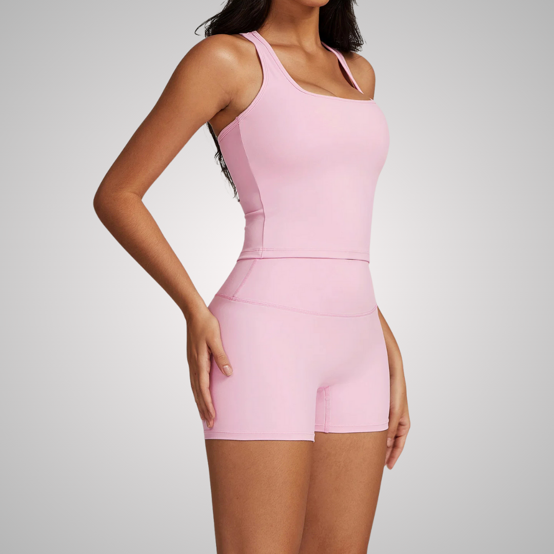 VIVIENNE RACERBACK SINGLET & HIGH WAISTED SHORTS