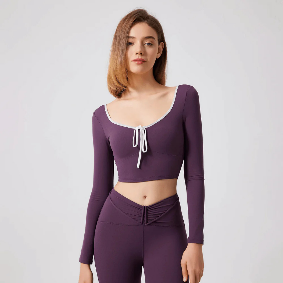 LYSARA LONG SLEEVE TOP AND HIGH-WAIST LEGGINGS SET
