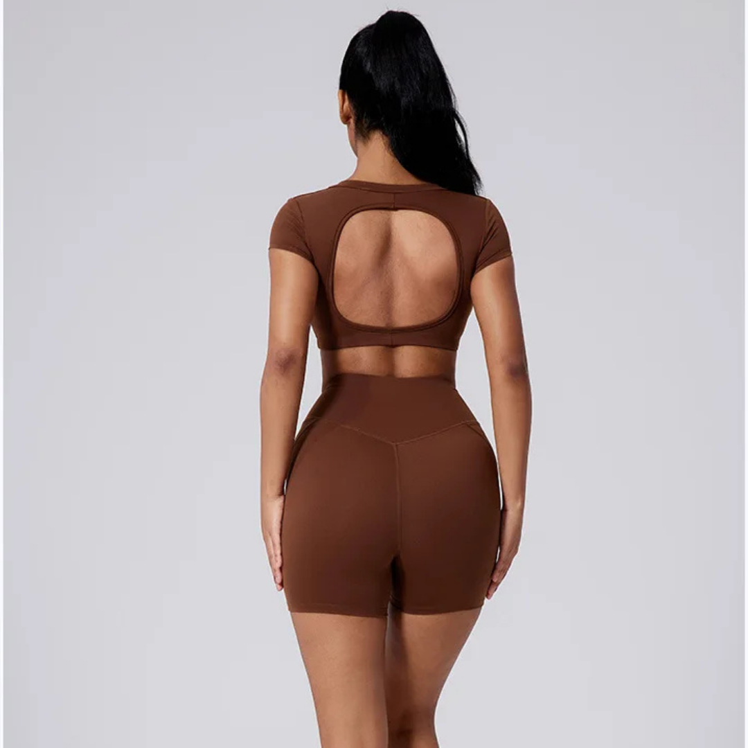 FAWN SEAMLESS HIGH-WAISTED SHORTS