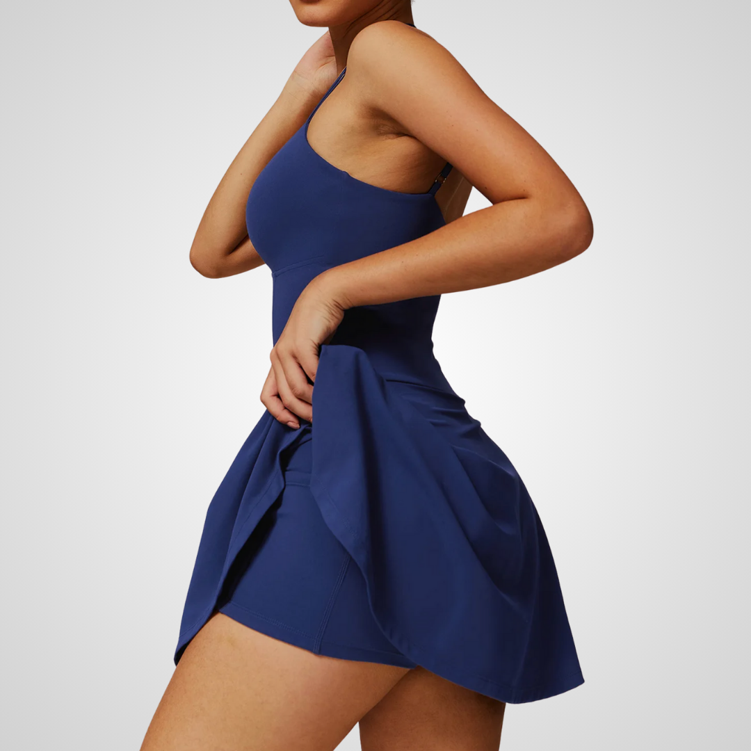 AMALINA V-NECK TENNIS DRESS