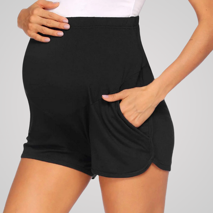 CHARTRES HIGH WAISTED MATERNITY SHORTS-Shorts-Gym Giants