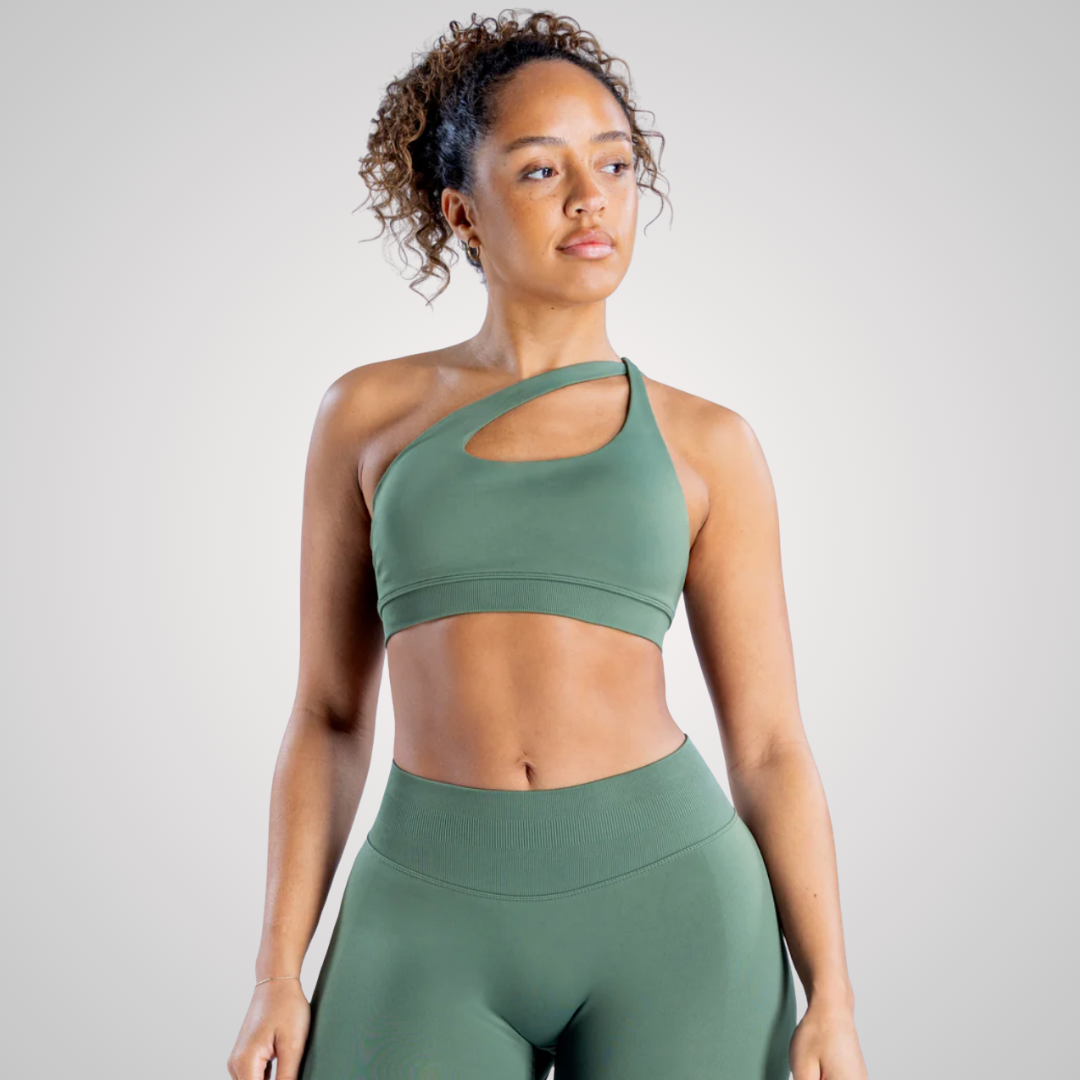 THE AYANA ONE SHOULDER SPORTS BRA