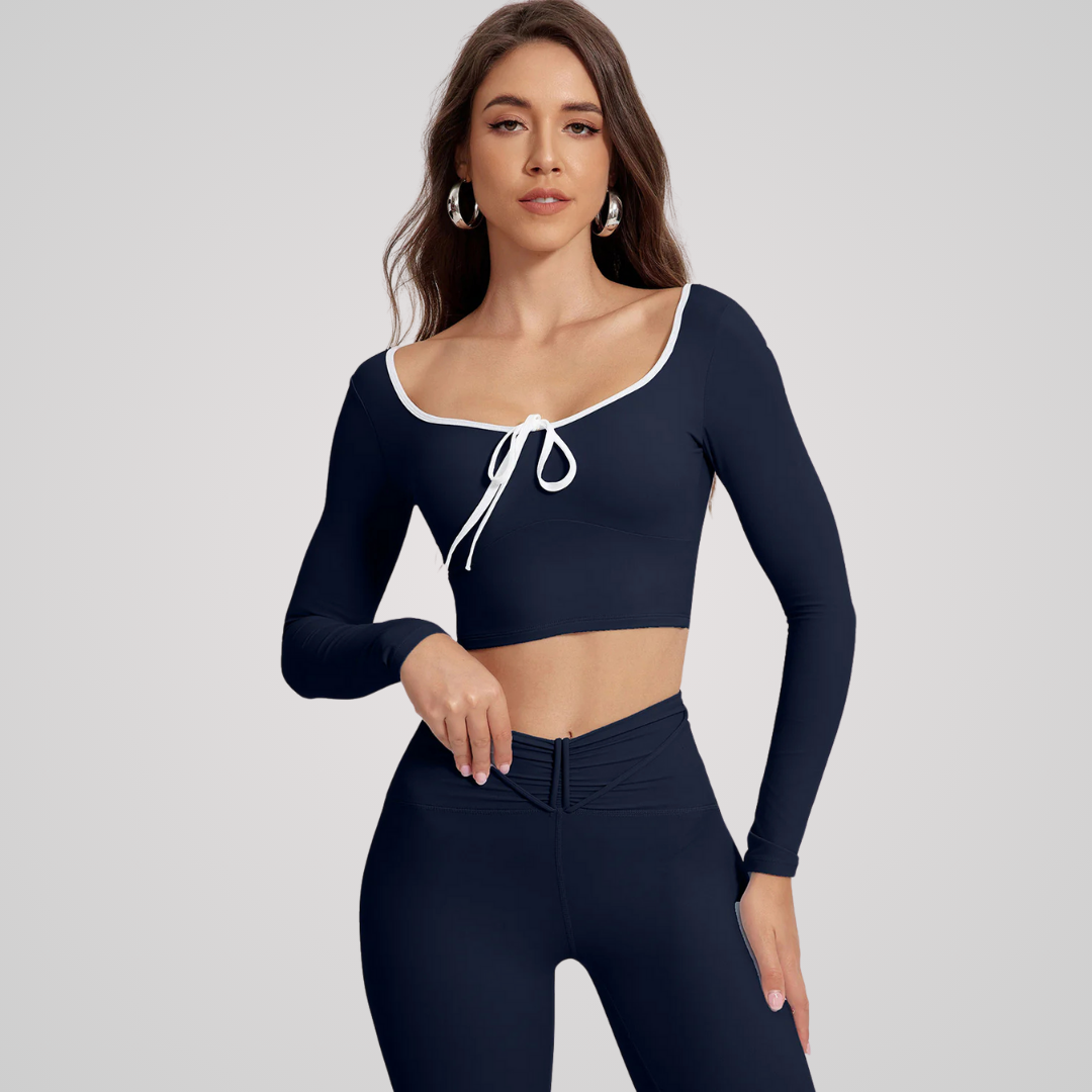 LYSARA LONG SLEEVE TOP AND HIGH-WAIST LEGGINGS SET