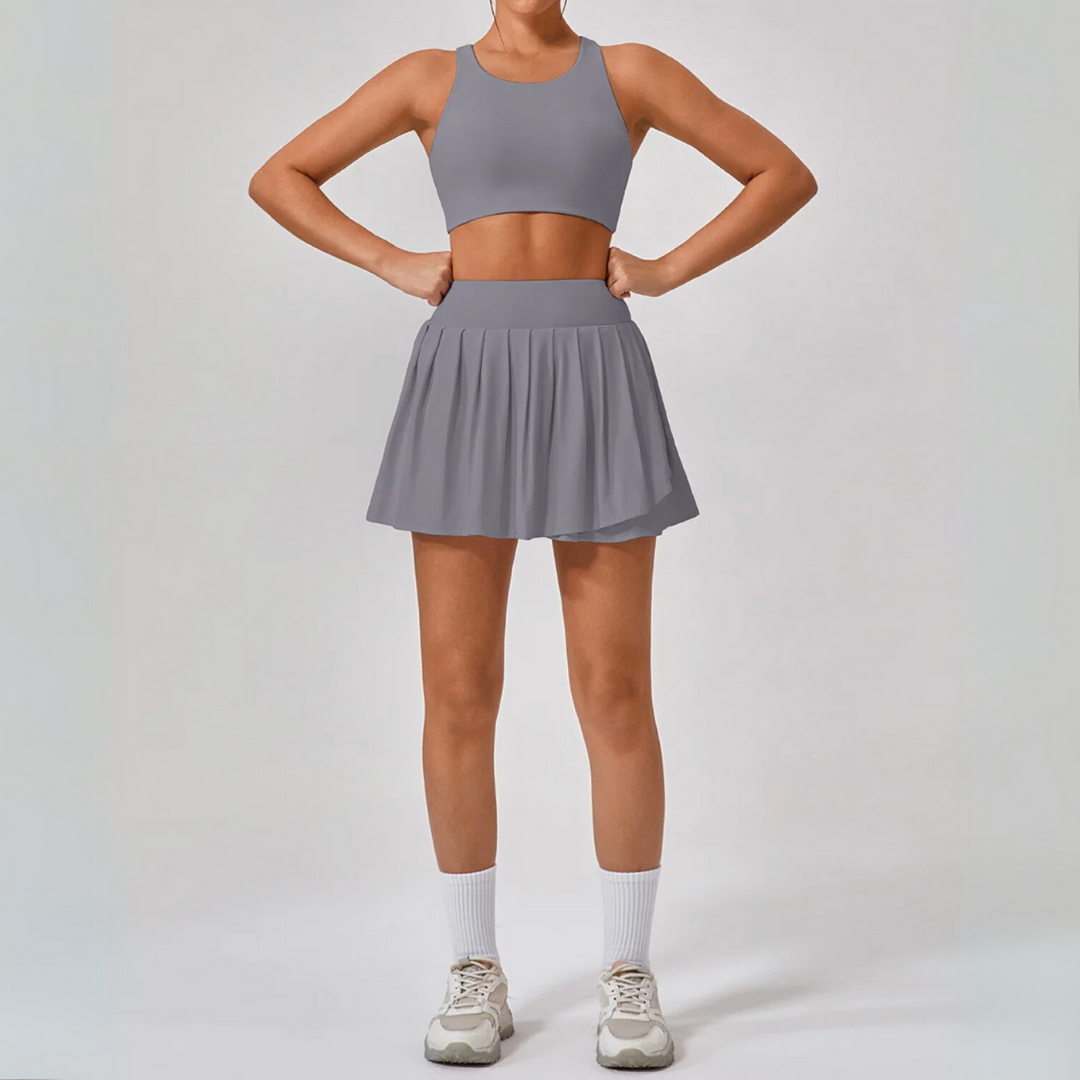 THE BALANCE HIGH-WAISTED SKORT & SPORTS BRA SET