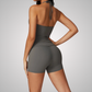 THE ARBOR HALTER SINGLET & SEAMLESS SHORTS SET