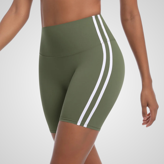 NOLANA HIGH-WAISTED PINSTRIPE SHORTS