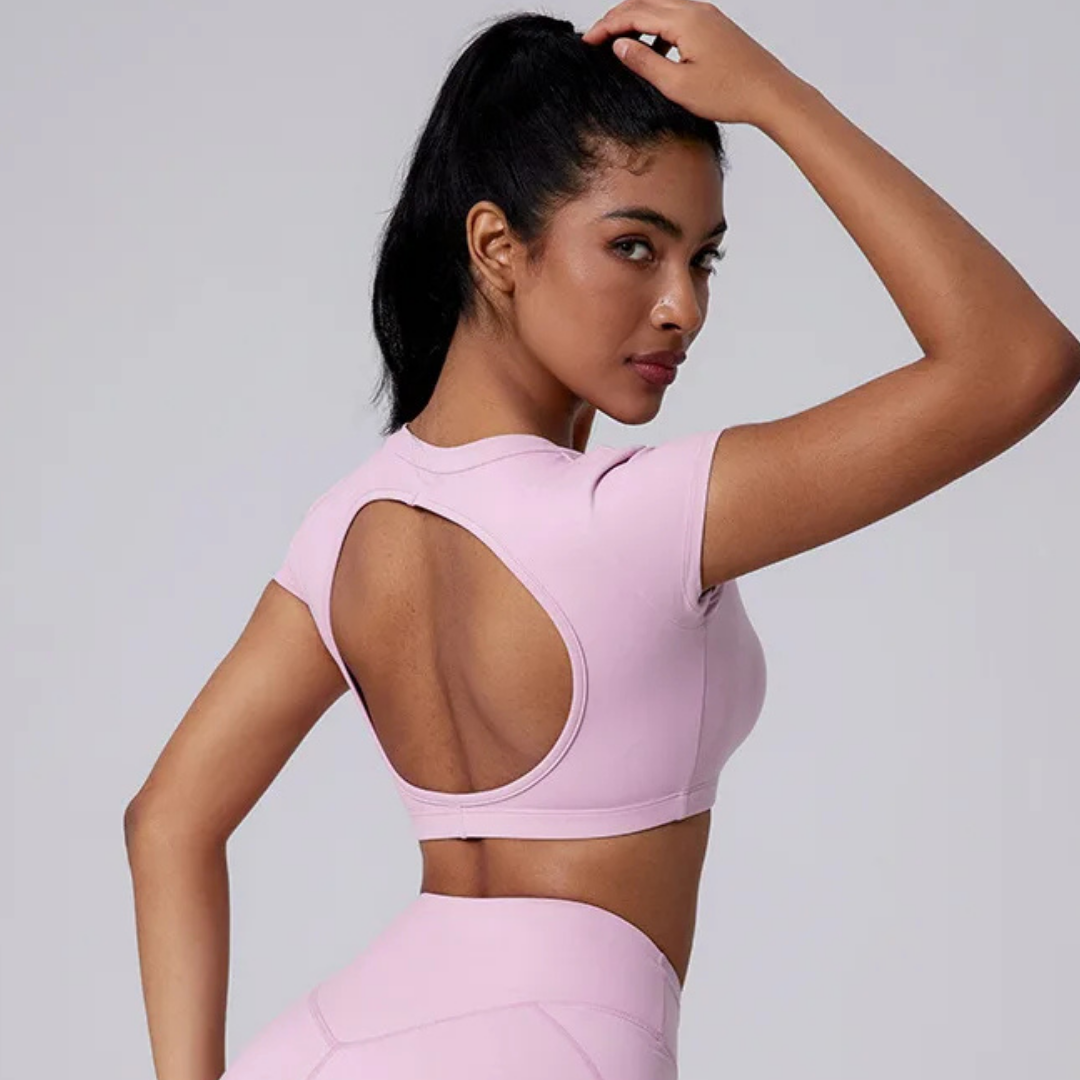 FAWN CROPPED V-NECK TEE