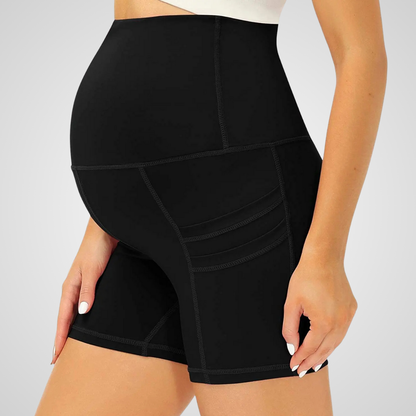 LAURIA HIGH-WAISTED MATERNITY SHORTS-Shorts-Gym Giants