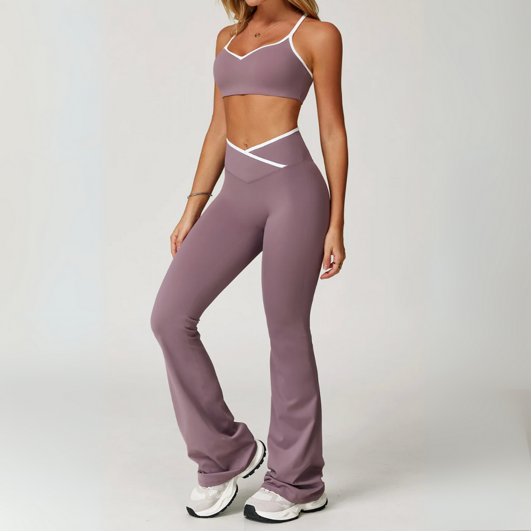 THE ORIARA FLARED LEGGINGS & SPORTS BRA SET