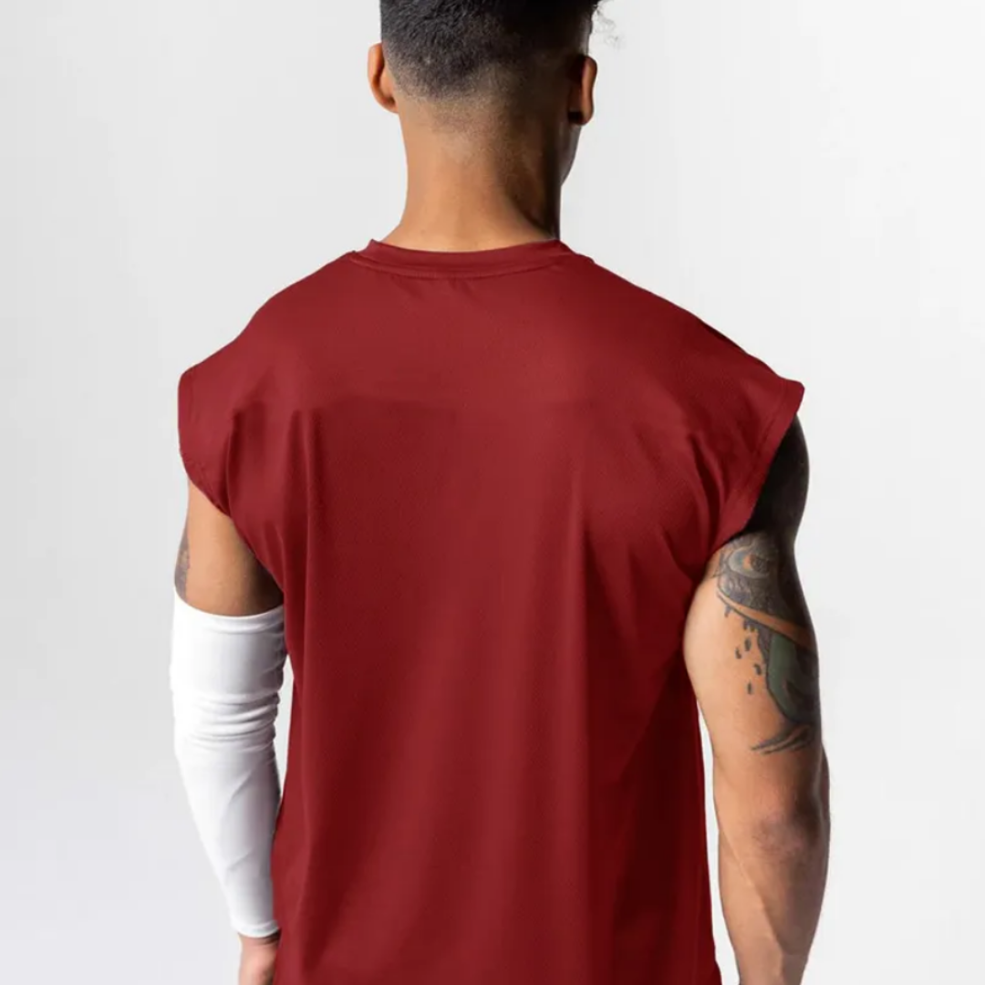 The Wyatt Sleeveless Shirt - Breathable mesh design for active comfort, quick-dry technology, and stylish o-neck. Elevate your workout experience with this blend of style and performance.