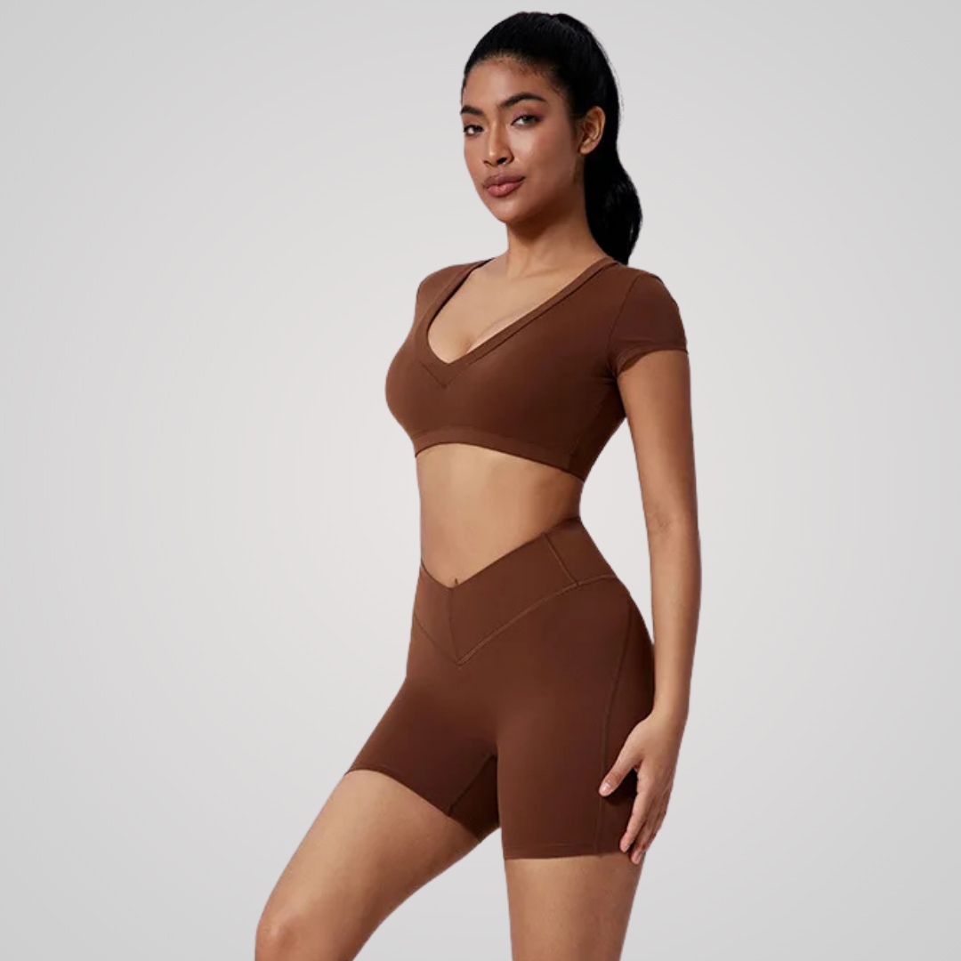 FAWN SEAMLESS HIGH-WAISTED SHORTS