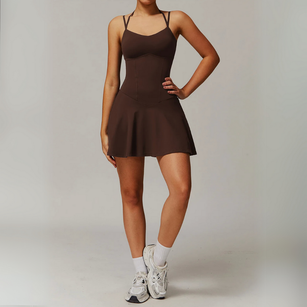 AMALINA V-NECK TENNIS DRESS