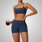 THE ARBOR HALTER SPORTS BRA & SEAMLESS SHORTS SET
