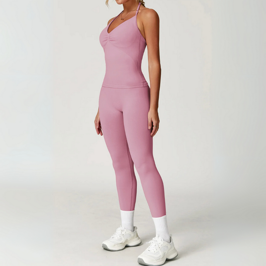 AURORA SEAMLESS HALTER SINGLET & LEGGINGS SET