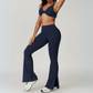 RHODESIA TWIST FRONT SPORTS BRA & FLARED LEGGINGS SET