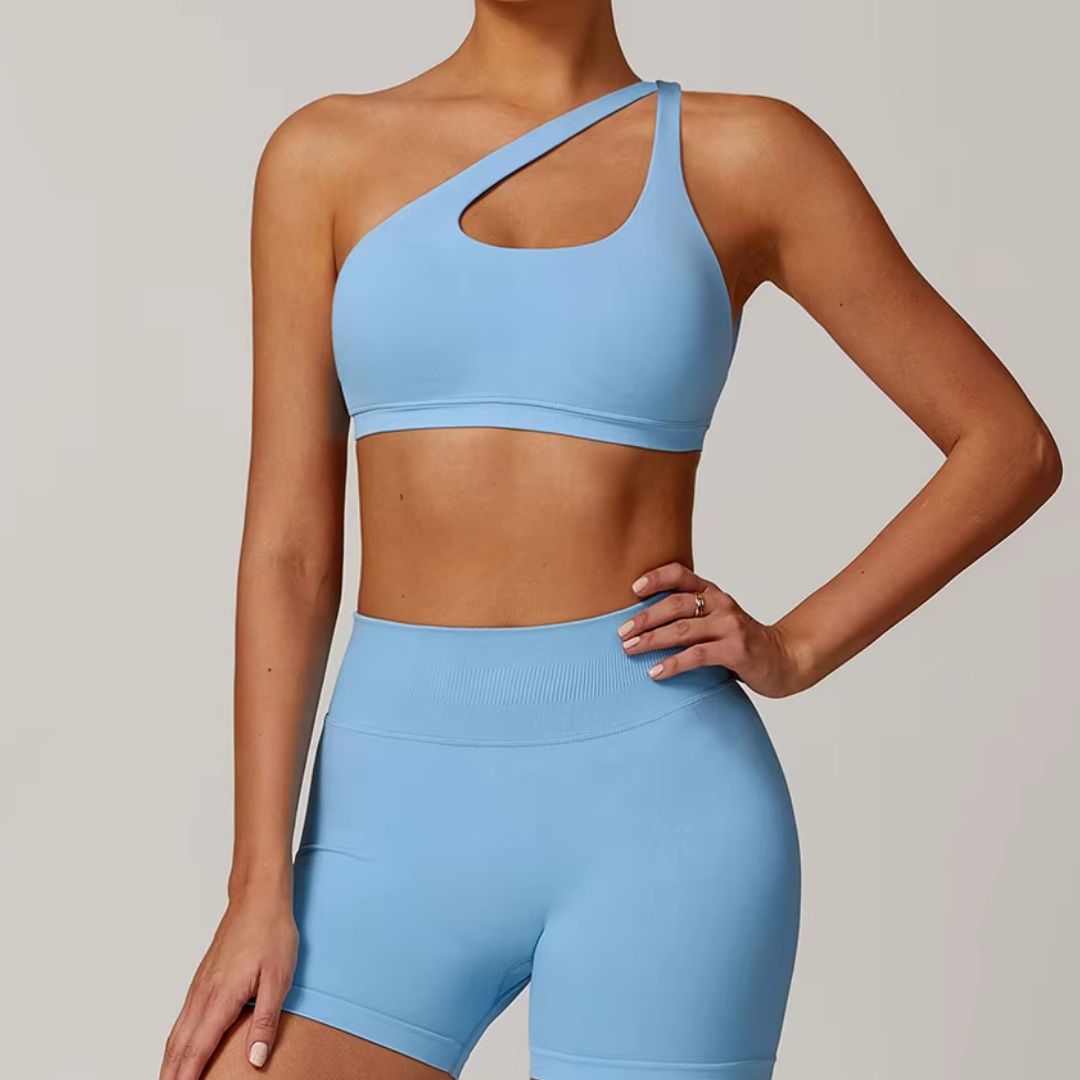 THE EVESSA ONE SHOULDER SPORTS BRA-Sports Bras-Gym Giants