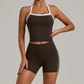 CLOVER HALTERNECK SINGLET & SEAMLESS SHORTS SET